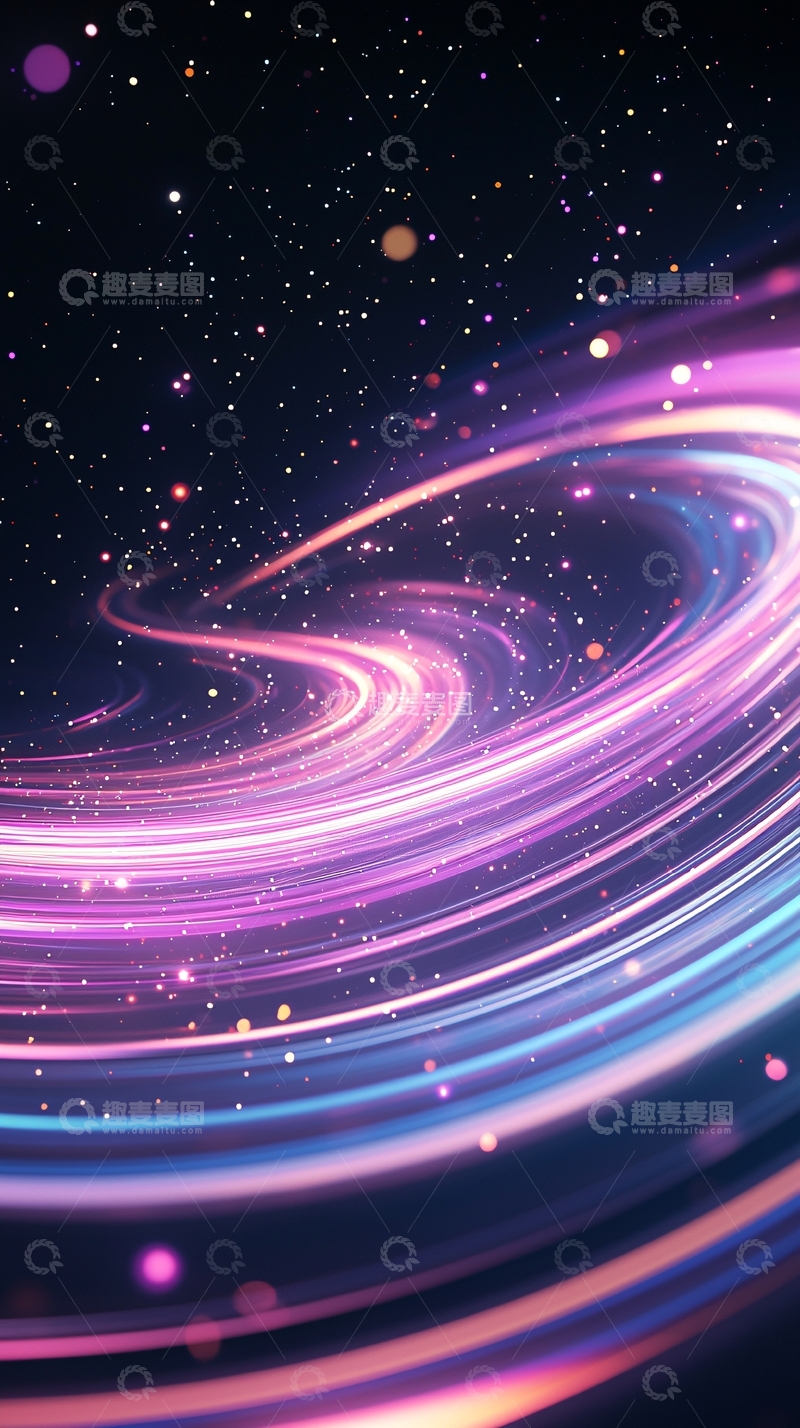 高清大图下载【趣麦麦图】-梦幻星空光轨背景图