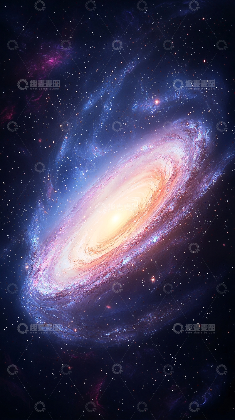 高清大图下载【趣麦麦图】螺旋星系宇宙星空背景