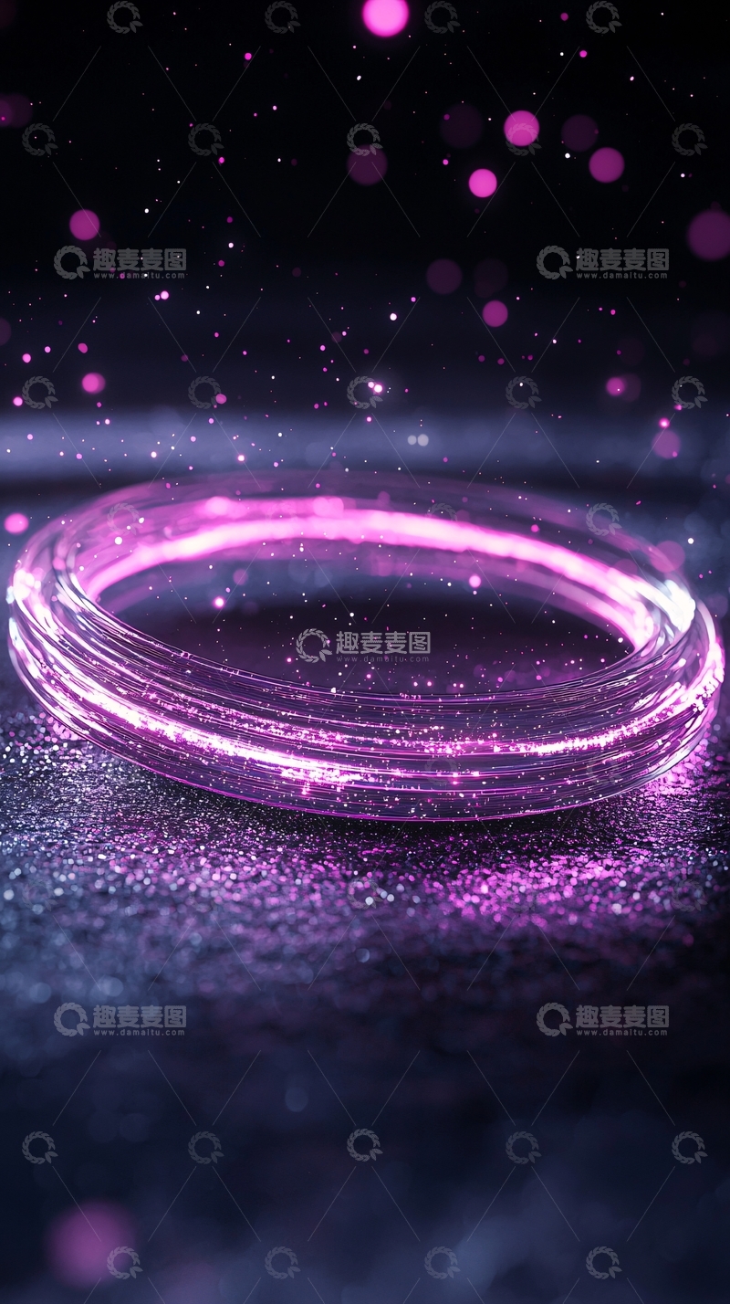 高清大图下载【趣麦麦图】紫色光圈环绕的神秘场景