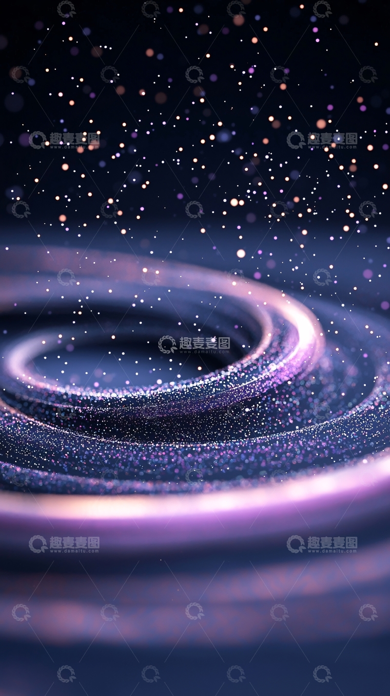 高清大图下载【趣麦麦图】梦幻星空粒子漩涡背景图