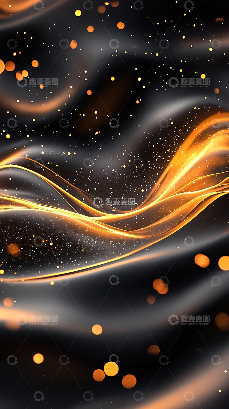 高清大图下载【趣麦麦图】金色光波动态壁纸