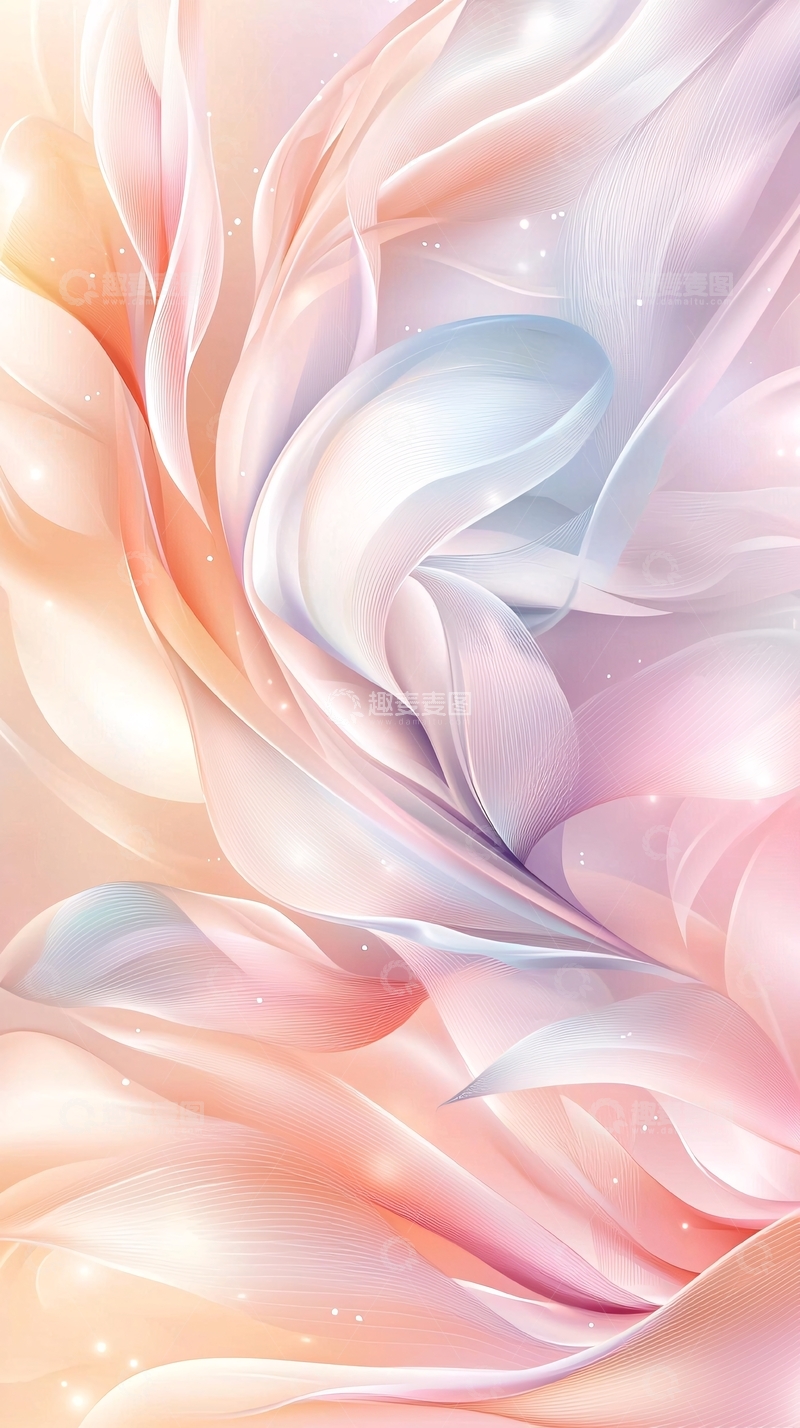 高清大图下载【趣麦麦图】梦幻色彩流动线条背景图