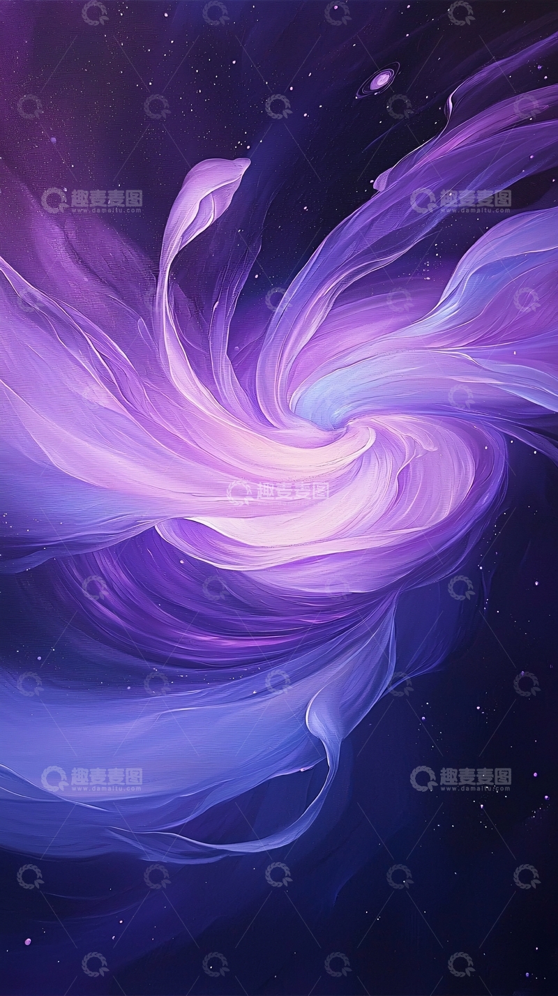 高清大图下载【趣麦麦图】紫色漩涡星空背景