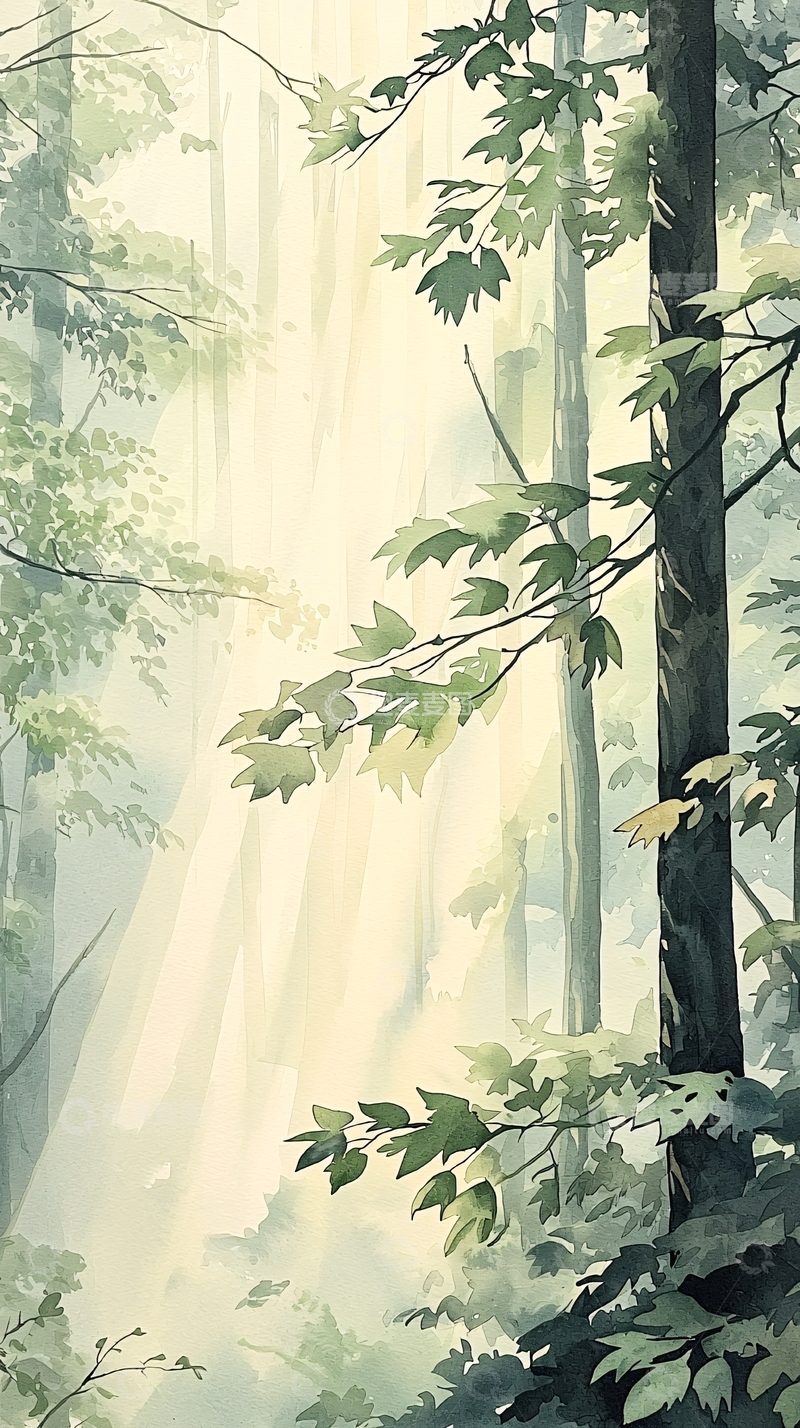 高清大图下载【趣麦麦图】晨光森林高清图片