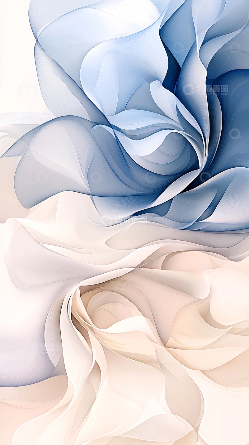 高清大图下载【趣麦麦图】抽象蓝色渐变波浪纹理背景