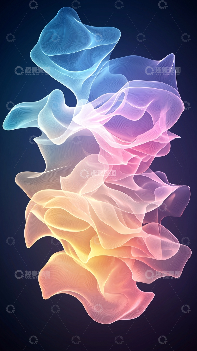 高清大图下载【趣麦麦图】抽象波浪线条艺术背景