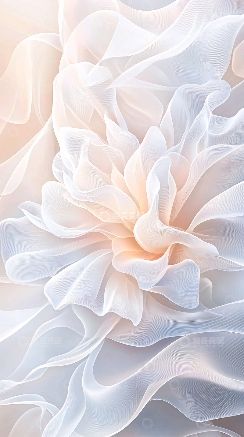 高清大图下载【趣麦麦图】白色花朵抽象艺术背景