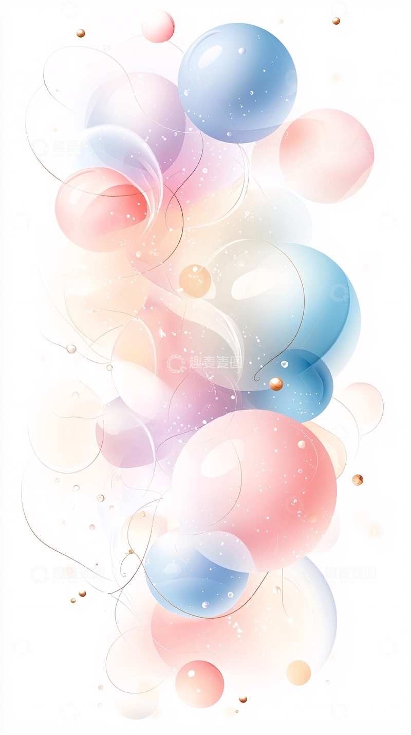 高清大图下载【趣麦麦图】梦幻泡泡艺术插画背景