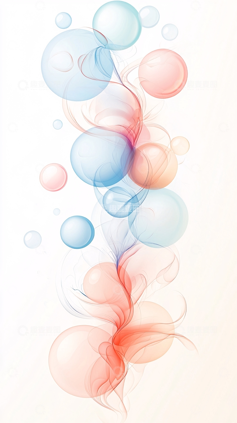 高清大图下载【趣麦麦图】梦幻泡泡抽象艺术背景