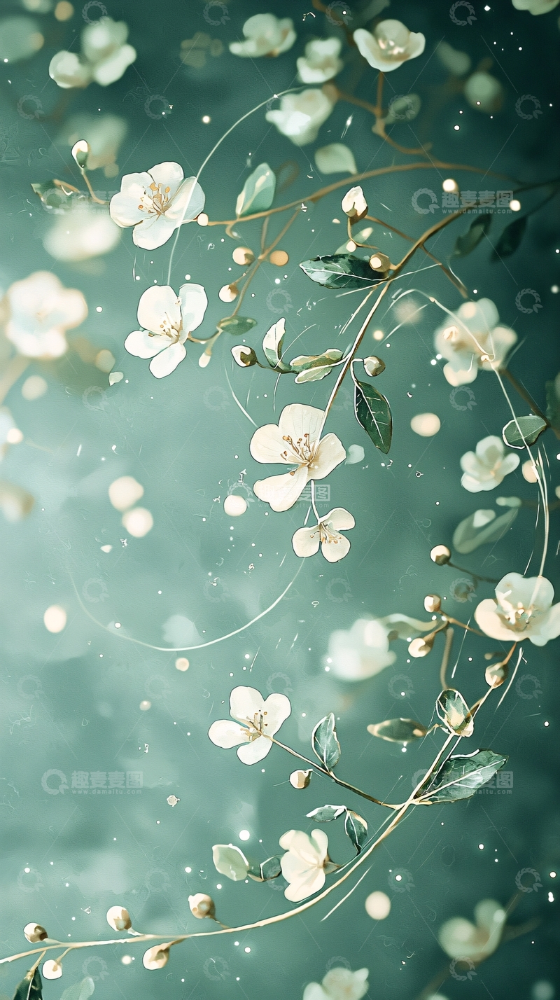 高清大图下载【趣麦麦图】清新淡雅花卉背景图