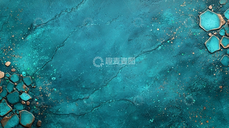 高清大图下载【趣麦麦图】裂纹青色抽象背景