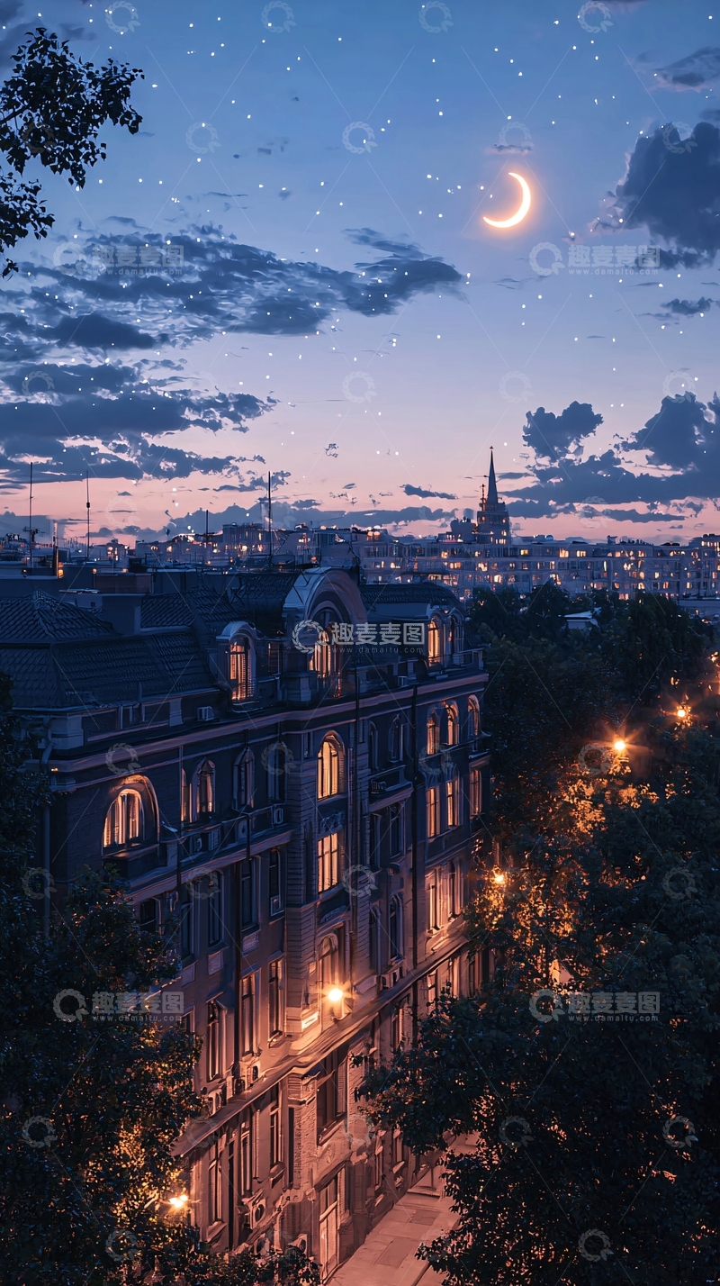 高清大图下载【趣麦麦图】夜色中的城市风景