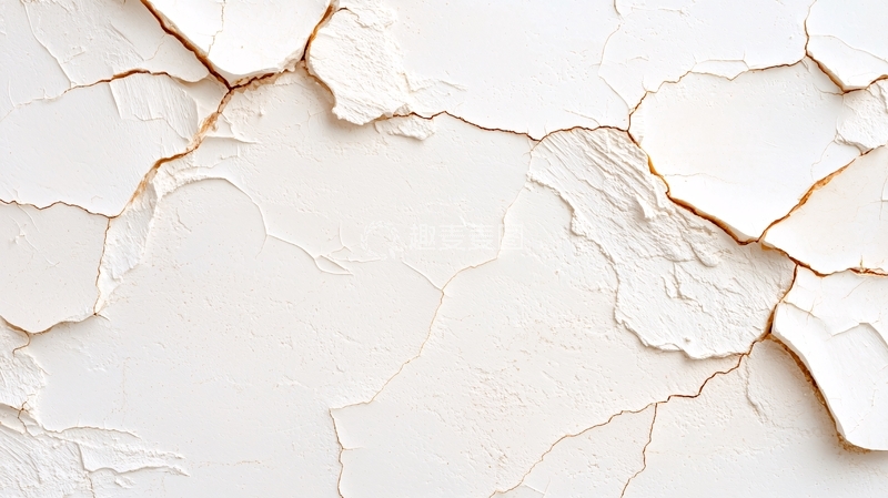 高清大图下载【趣麦麦图】白色墙壁裂缝纹理背景