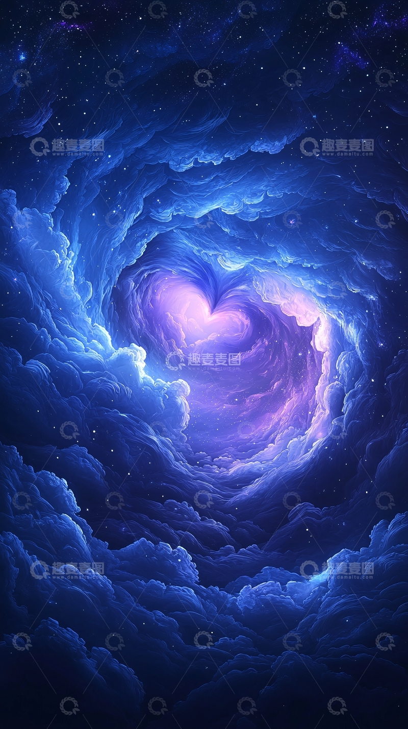 高清大图下载【趣麦麦图】梦幻星空漩涡背景图