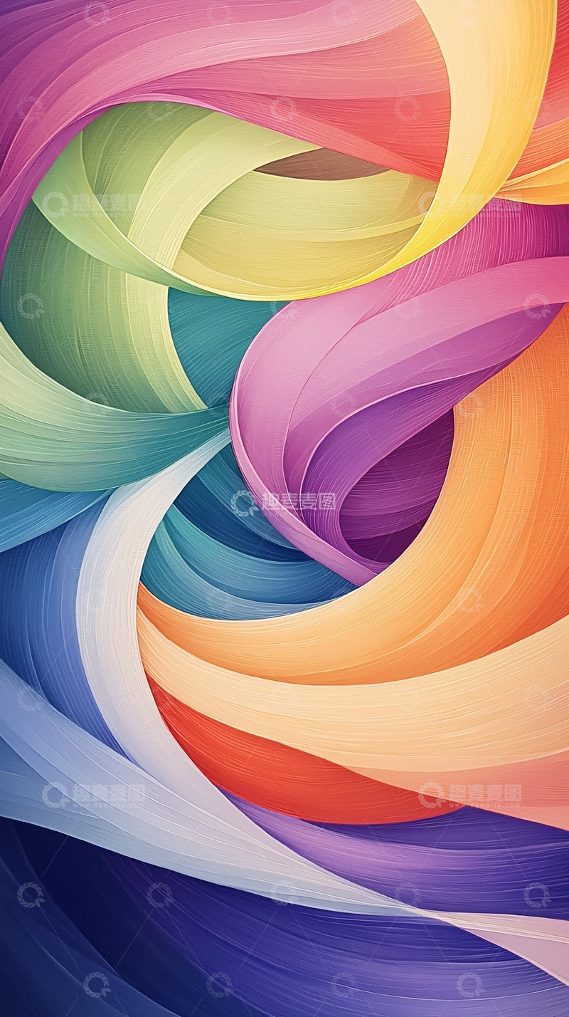 高清大图下载【趣麦麦图】色彩漩涡抽象艺术背景