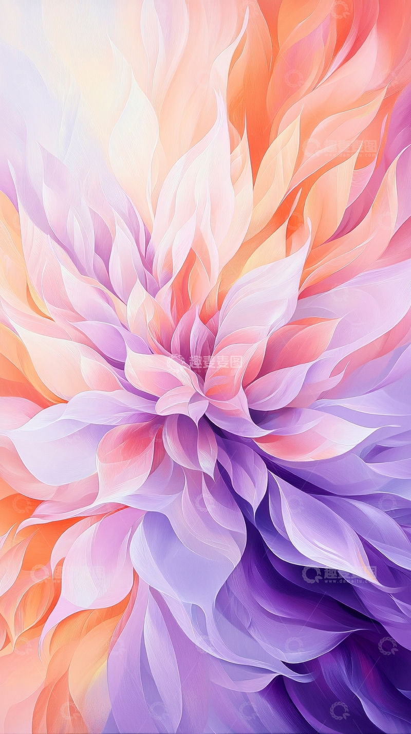 高清大图下载【趣麦麦图】梦幻色彩抽象花朵背景图