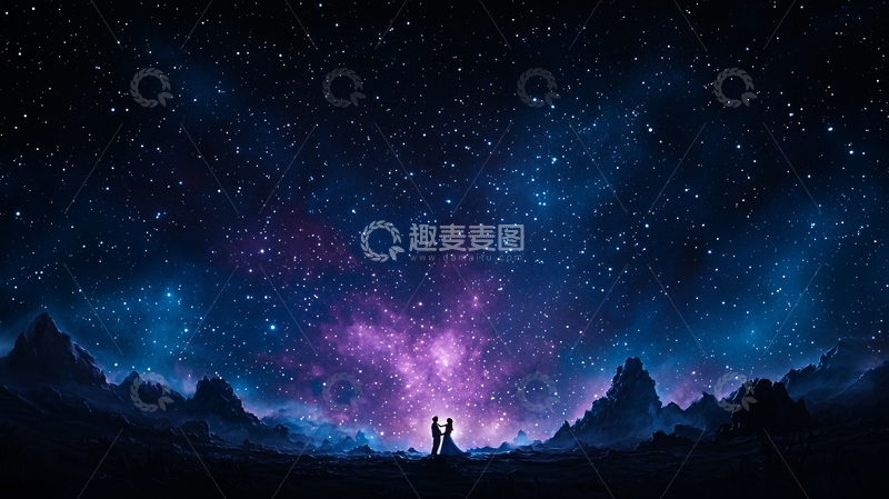 高清大图下载【趣麦麦图】星空下的浪漫婚礼剪影