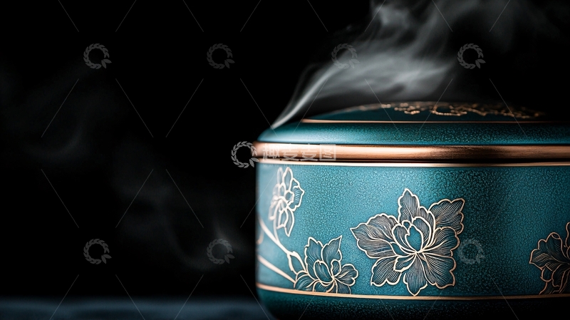 高清大图下载【趣麦麦图】青瓷香炉散发袅袅香气