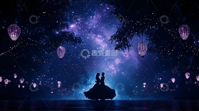 高清大图下载【趣麦麦图】梦幻星空下的浪漫婚礼