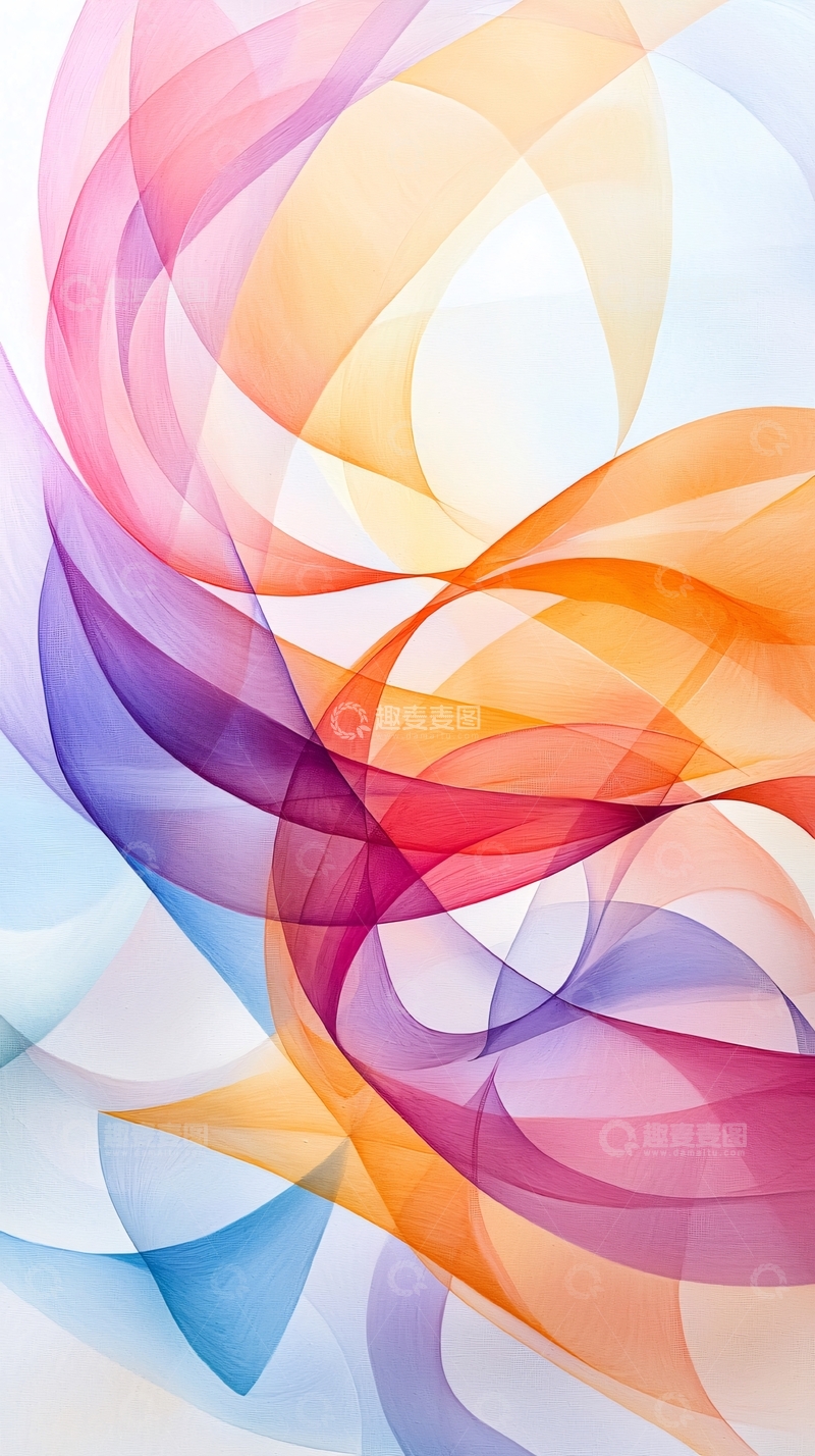 高清大图下载【趣麦麦图】抽象色彩流动线条背景图