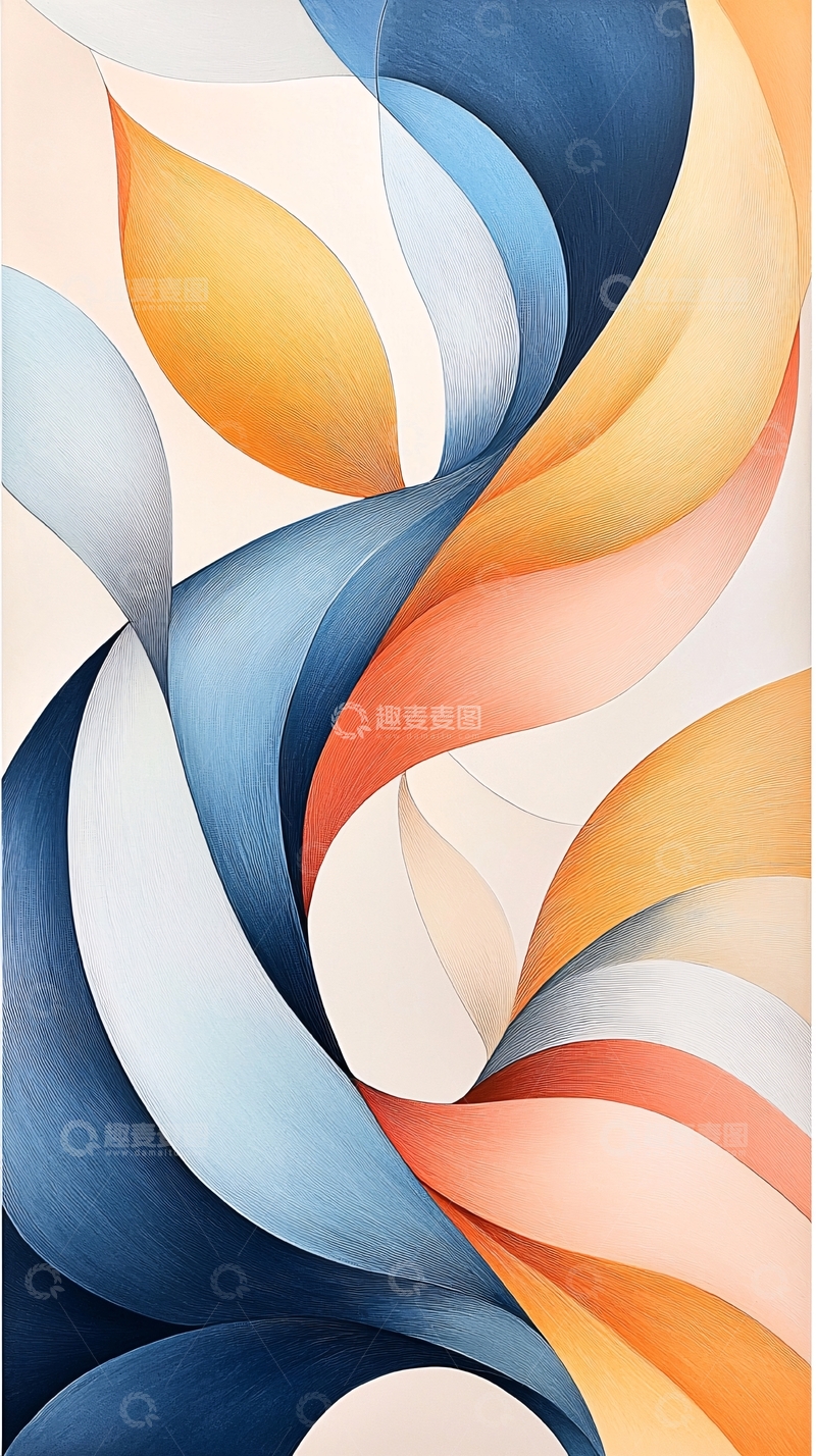 高清大图下载【趣麦麦图】抽象波浪线条艺术背景