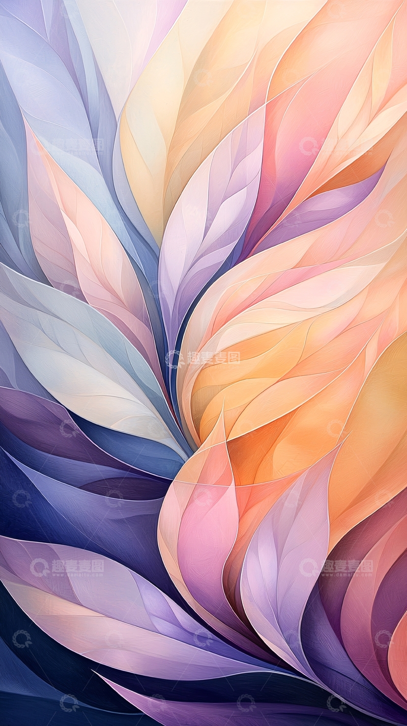 高清大图下载【趣麦麦图】抽象色彩渐变花瓣图案