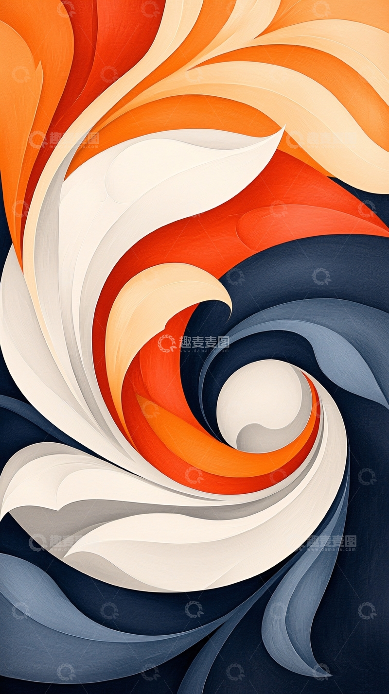 高清大图下载【趣麦麦图】抽象漩涡色彩艺术背景