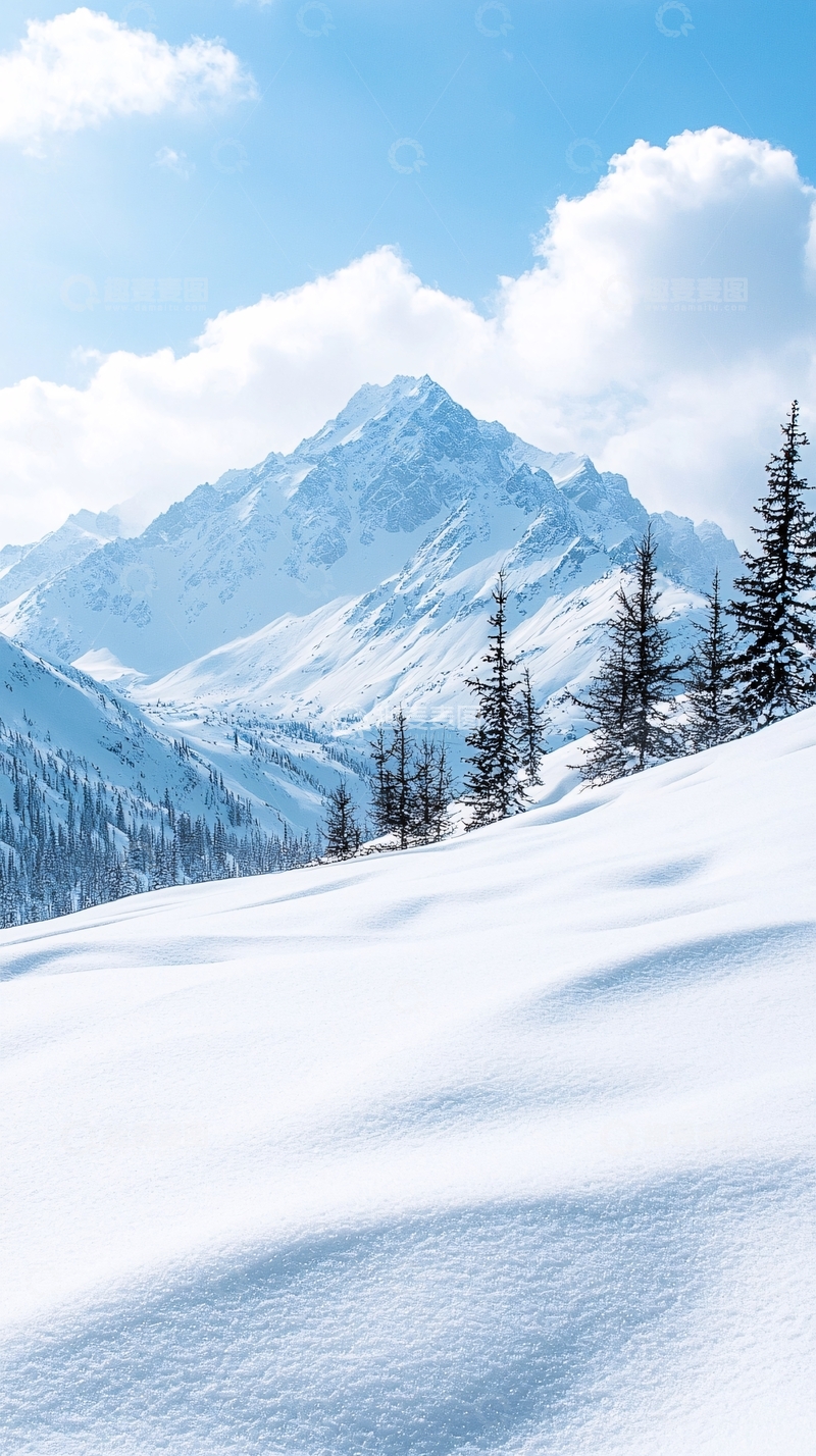 高清大图下载【趣麦麦图】雪景山峰自然风光