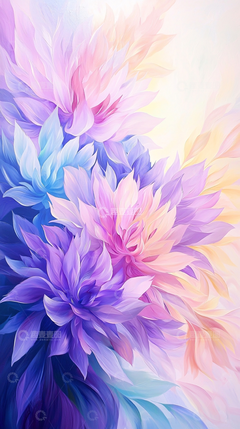 高清大图下载【趣麦麦图】梦幻色彩花卉艺术画