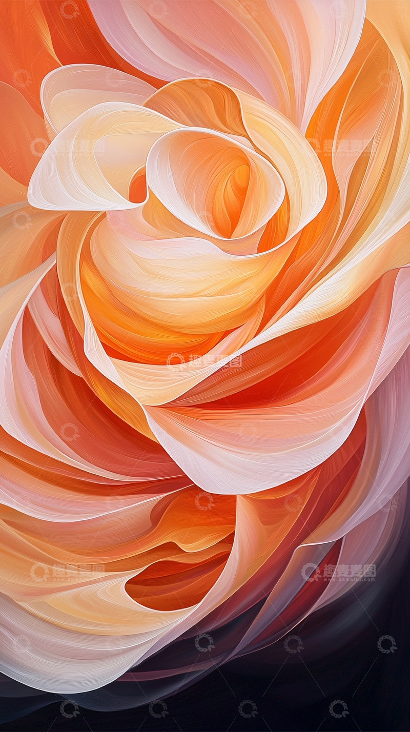 高清大图下载【趣麦麦图】抽象橙色玫瑰花瓣艺术背景