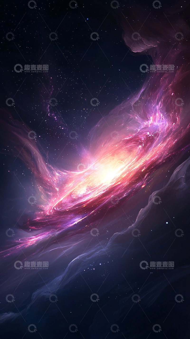 高清大图下载【趣麦麦图】星云与银河的艺术插画