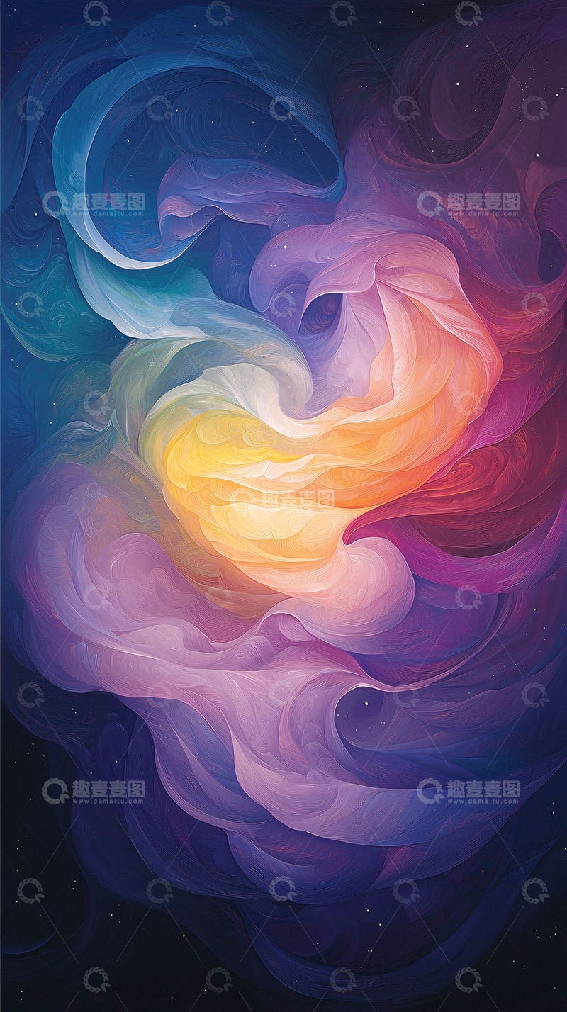 高清大图下载【趣麦麦图】梦幻色彩流动抽象艺术背景