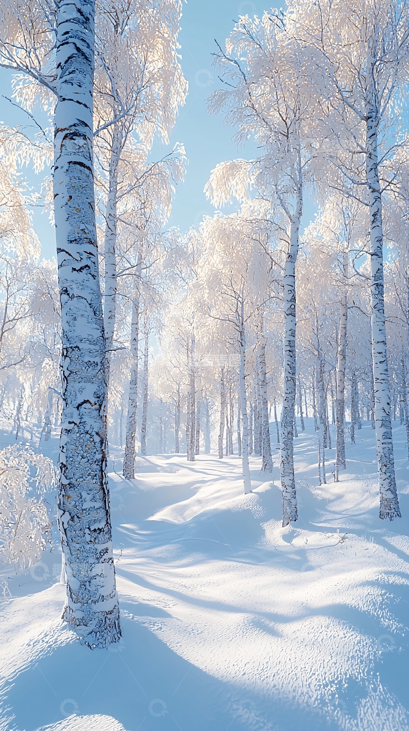 高清大图下载【趣麦麦图】冬日雪林风景