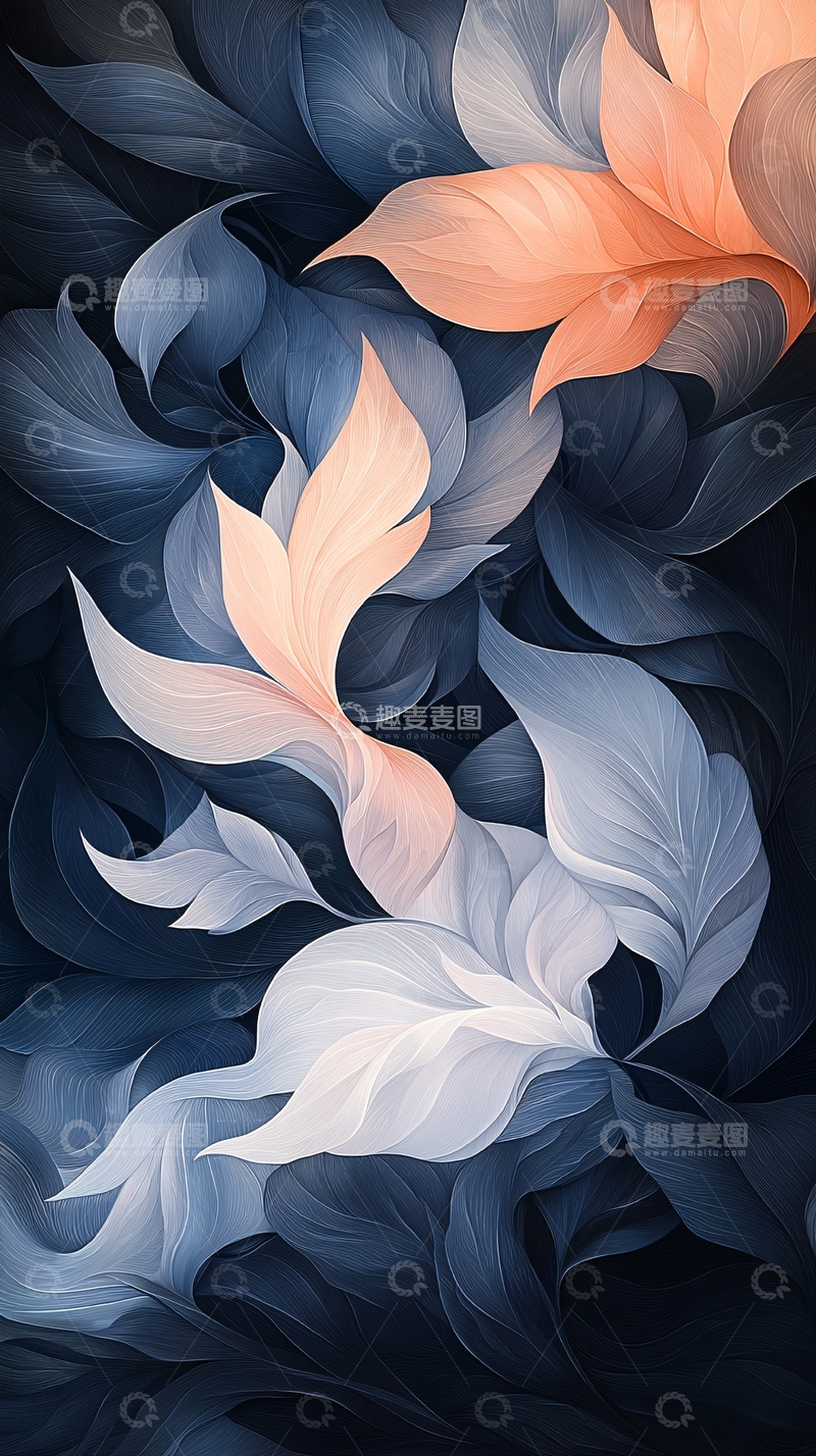 高清大图下载【趣麦麦图】抽象花卉艺术背景图