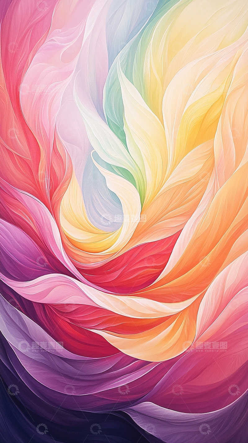高清大图下载【趣麦麦图】彩虹色渐变抽象艺术背景