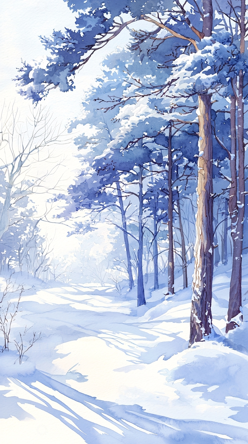 高清大图下载【趣麦麦图】冬日雪景森林风景