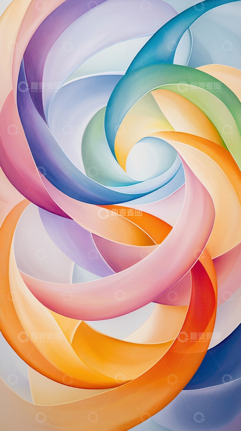 高清大图下载【趣麦麦图】色彩漩涡抽象艺术背景