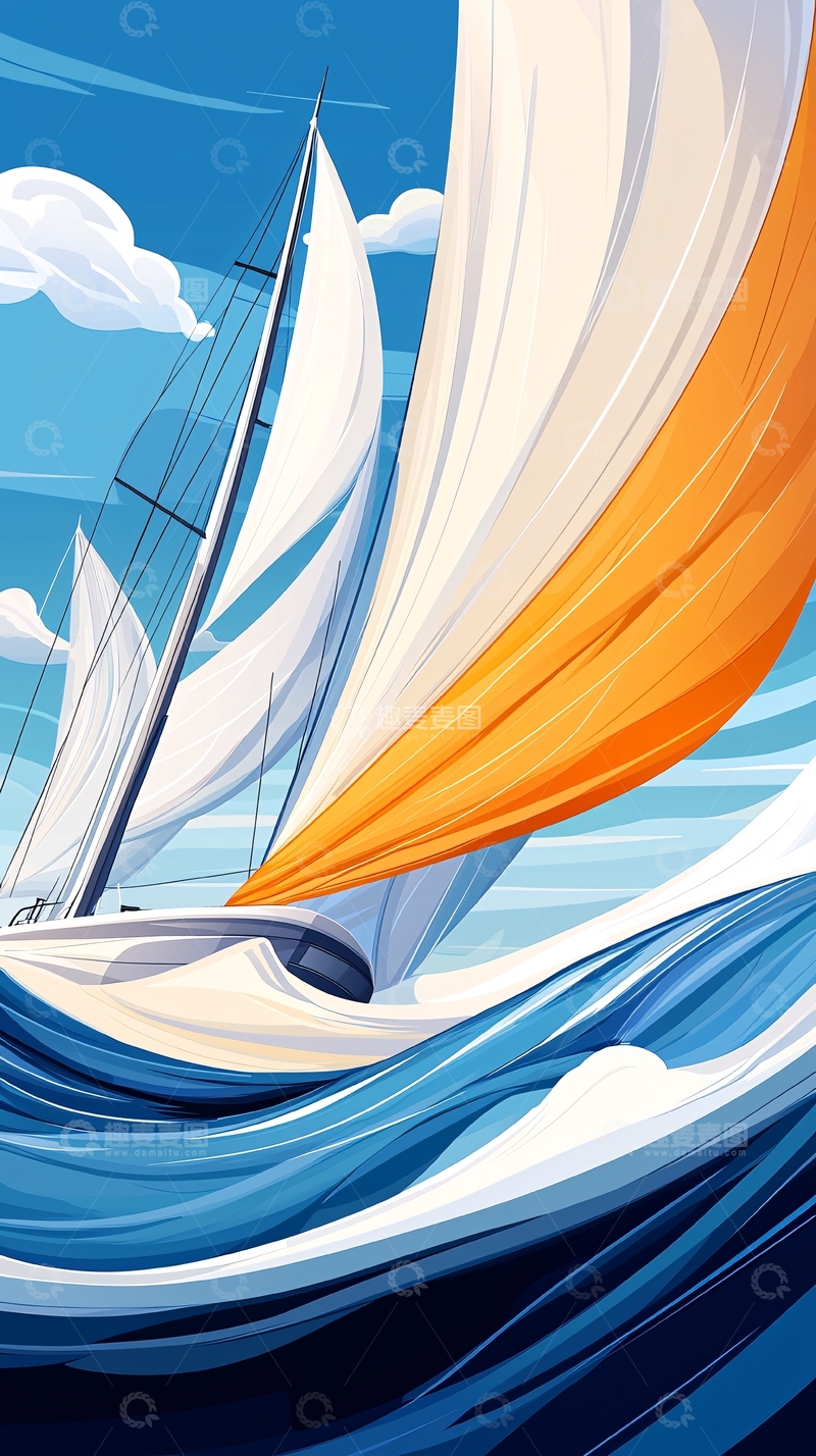 高清大图下载【趣麦麦图】风帆扬帆起航