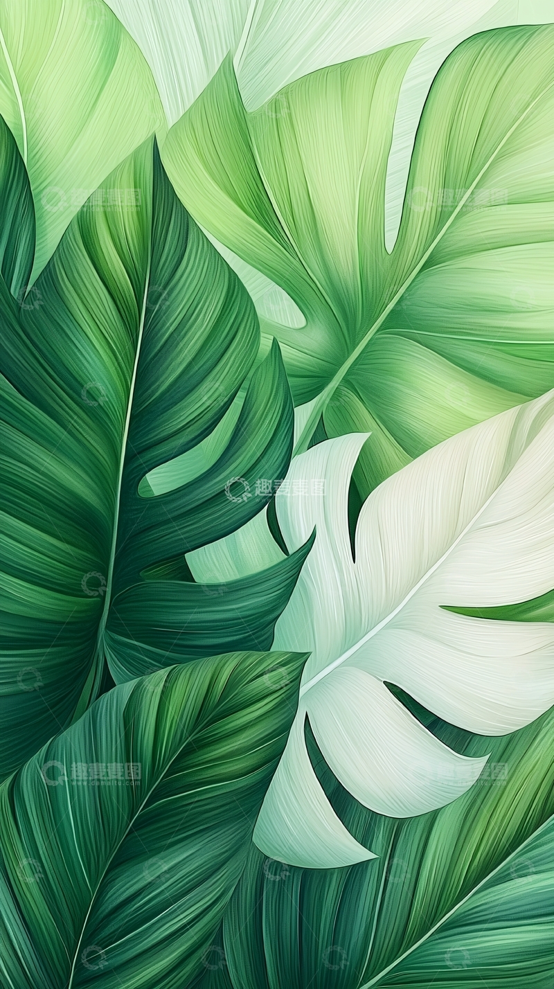 高清大图下载【趣麦麦图】热带植物叶子背景图