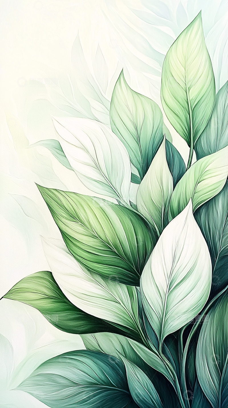 高清大图下载【趣麦麦图】清新绿叶植物背景图