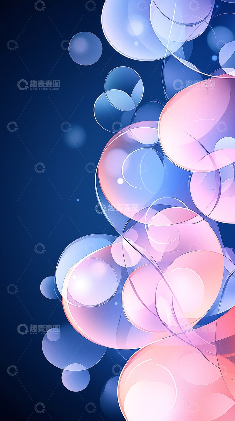 高清大图下载【趣麦麦图】梦幻泡泡抽象艺术背景