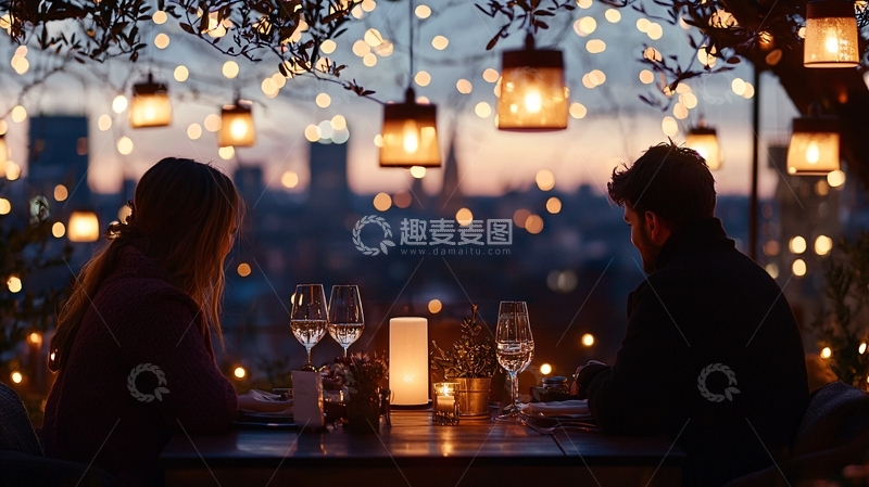 高清大图下载【趣麦麦图】浪漫晚餐约会场景