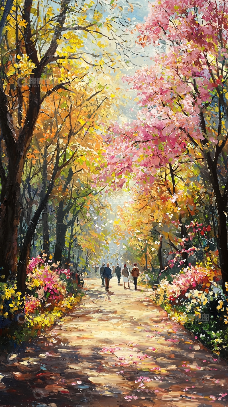 高清大图下载【趣麦麦图】秋日林间小径漫步