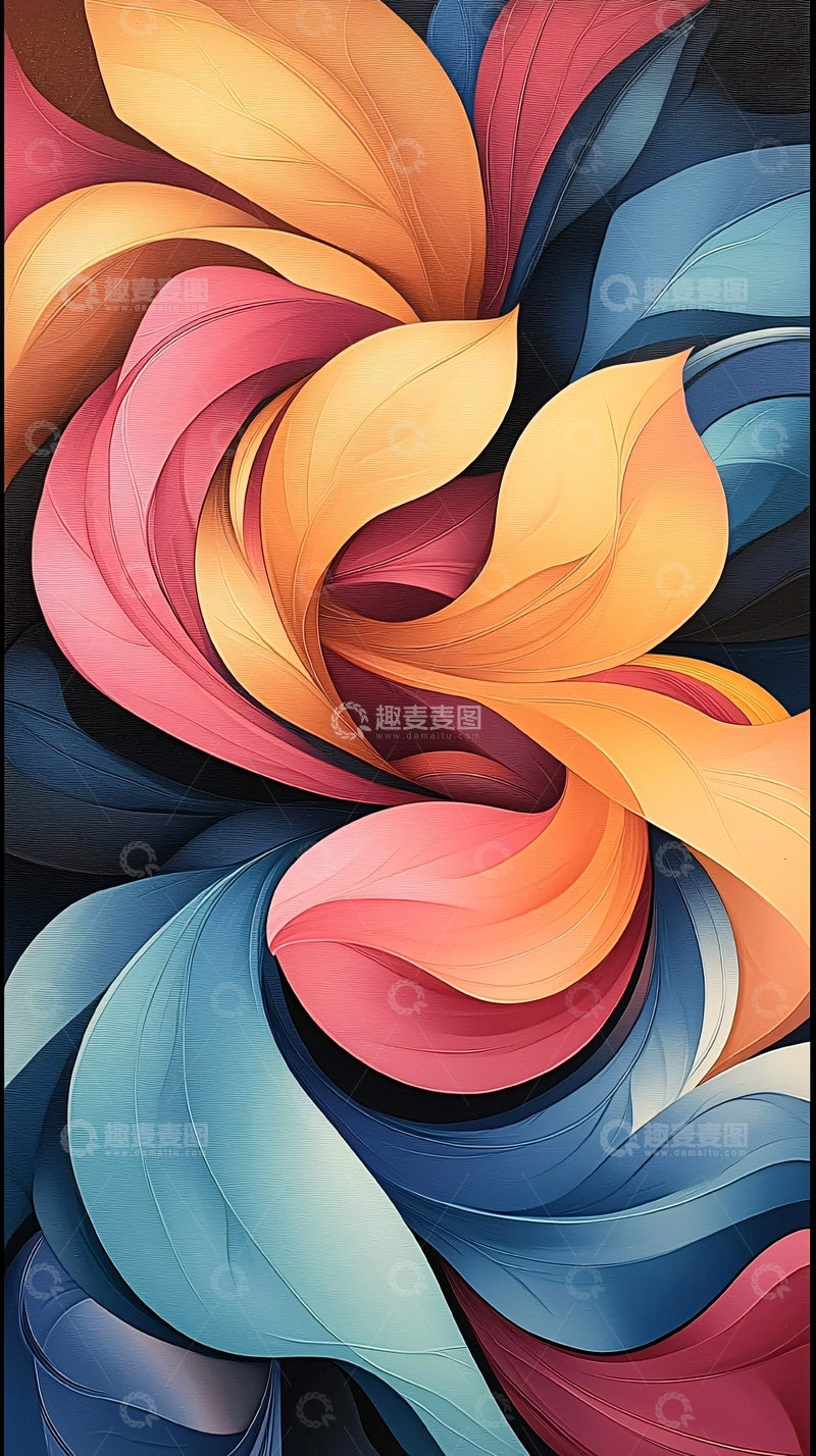 高清大图下载【趣麦麦图】抽象色彩漩涡艺术图案