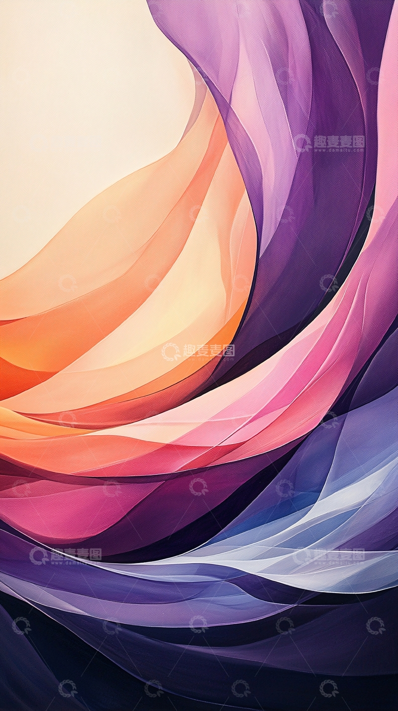 高清大图下载【趣麦麦图】色彩渐变抽象波浪纹理背景