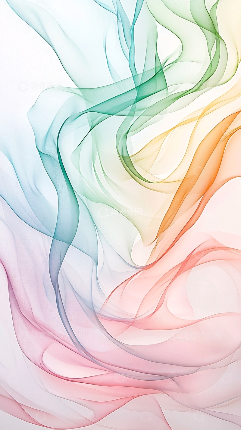 高清大图下载【趣麦麦图】抽象色彩流动线条背景图