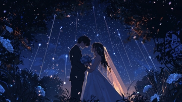 夜空下的浪漫婚礼