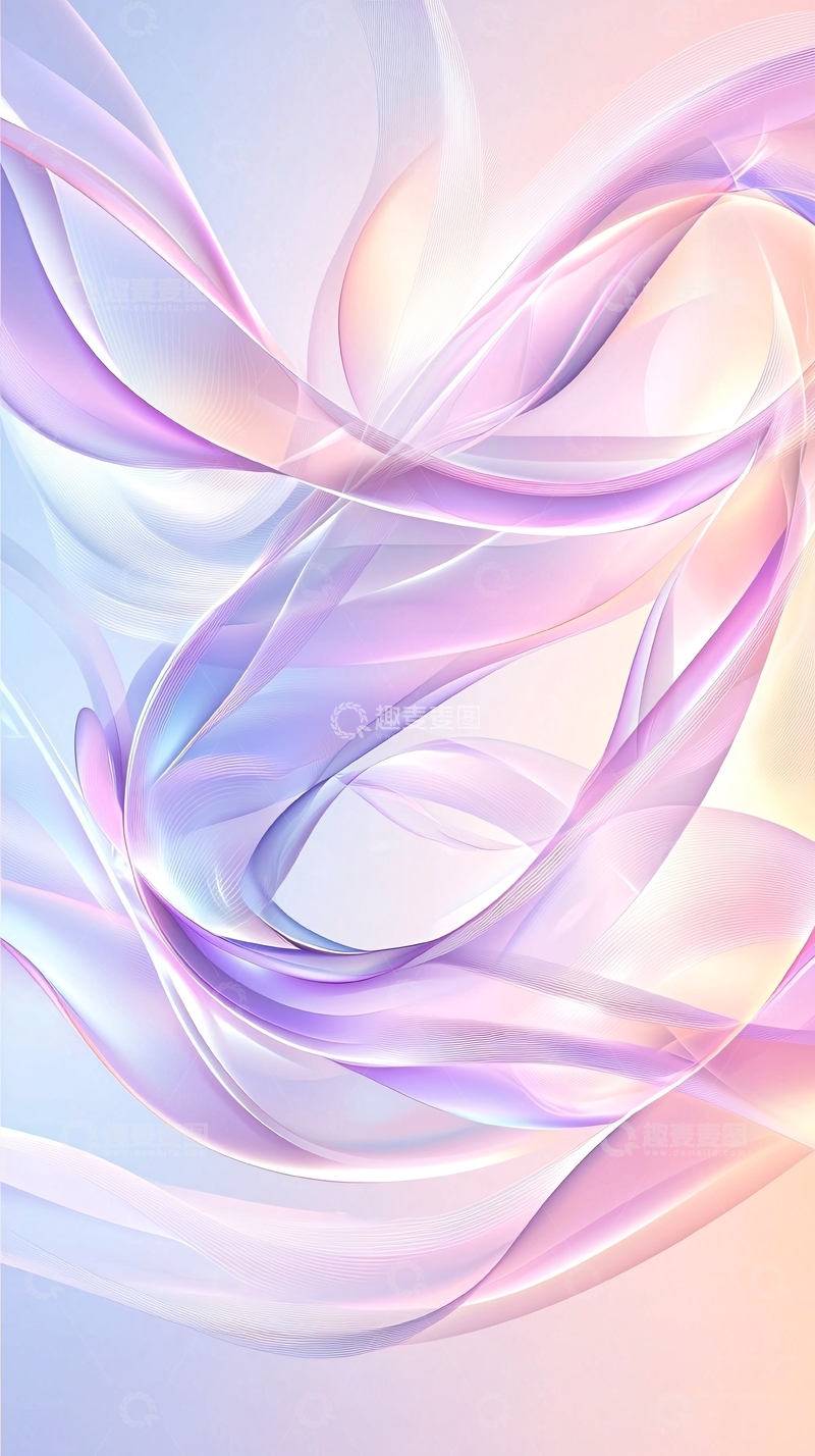 高清大图下载【趣麦麦图】梦幻波浪抽象艺术背景
