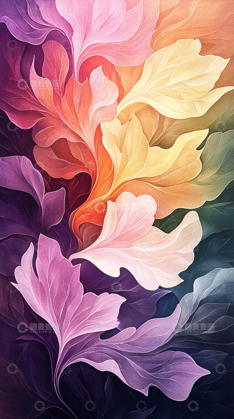 高清大图下载【趣麦麦图】抽象花卉艺术背景图