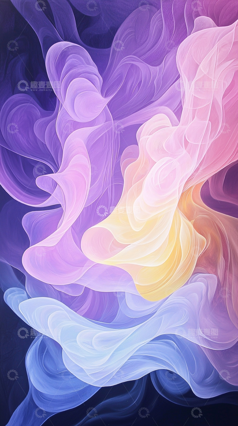 高清大图下载【趣麦麦图】梦幻色彩流动抽象艺术背景
